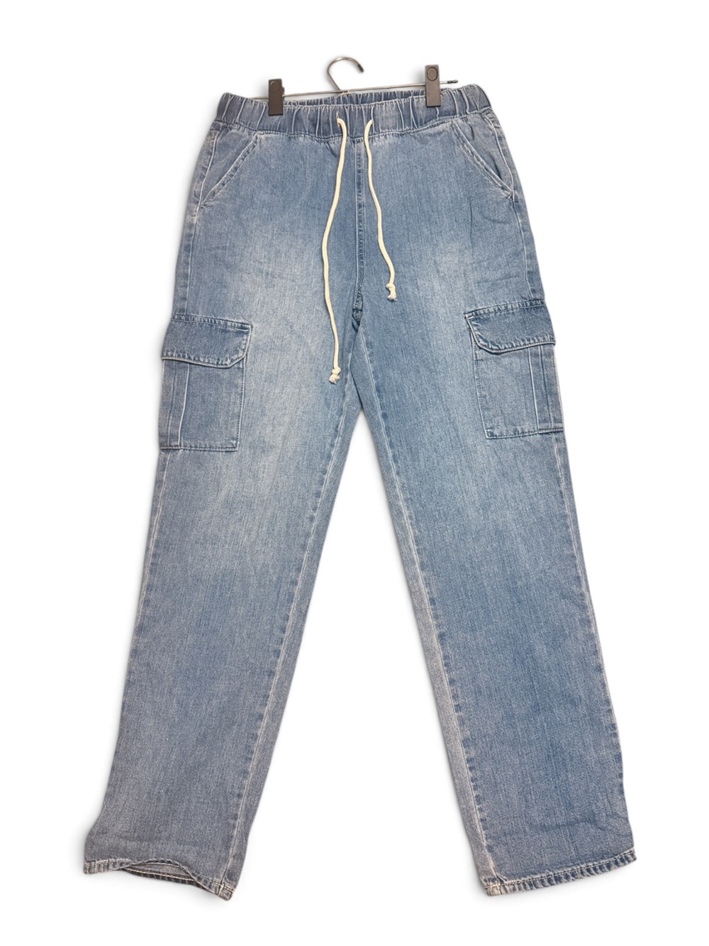 SO Super High Rise Denim Cargo Jogger Jeans Straight Leg Size 7/28W